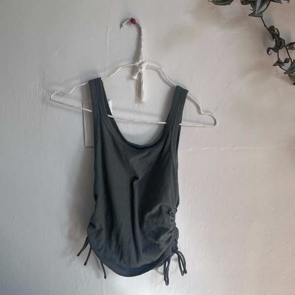 Princess Polly green ruched tank top - Picture 2 of 2